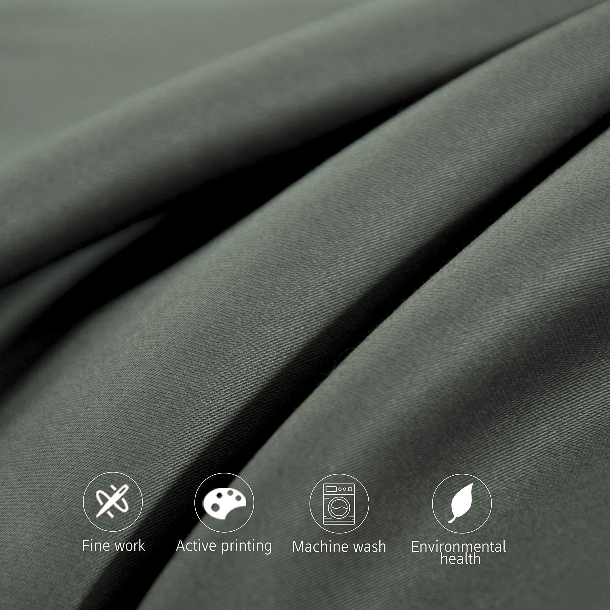 Ntbay 500 Thread Count 100% Egyptian Cotton Queen Pillowcases, Super Soft And Breathable Envelope Closure Pillow Cases, 20X30 Inches, Charcoal Grey